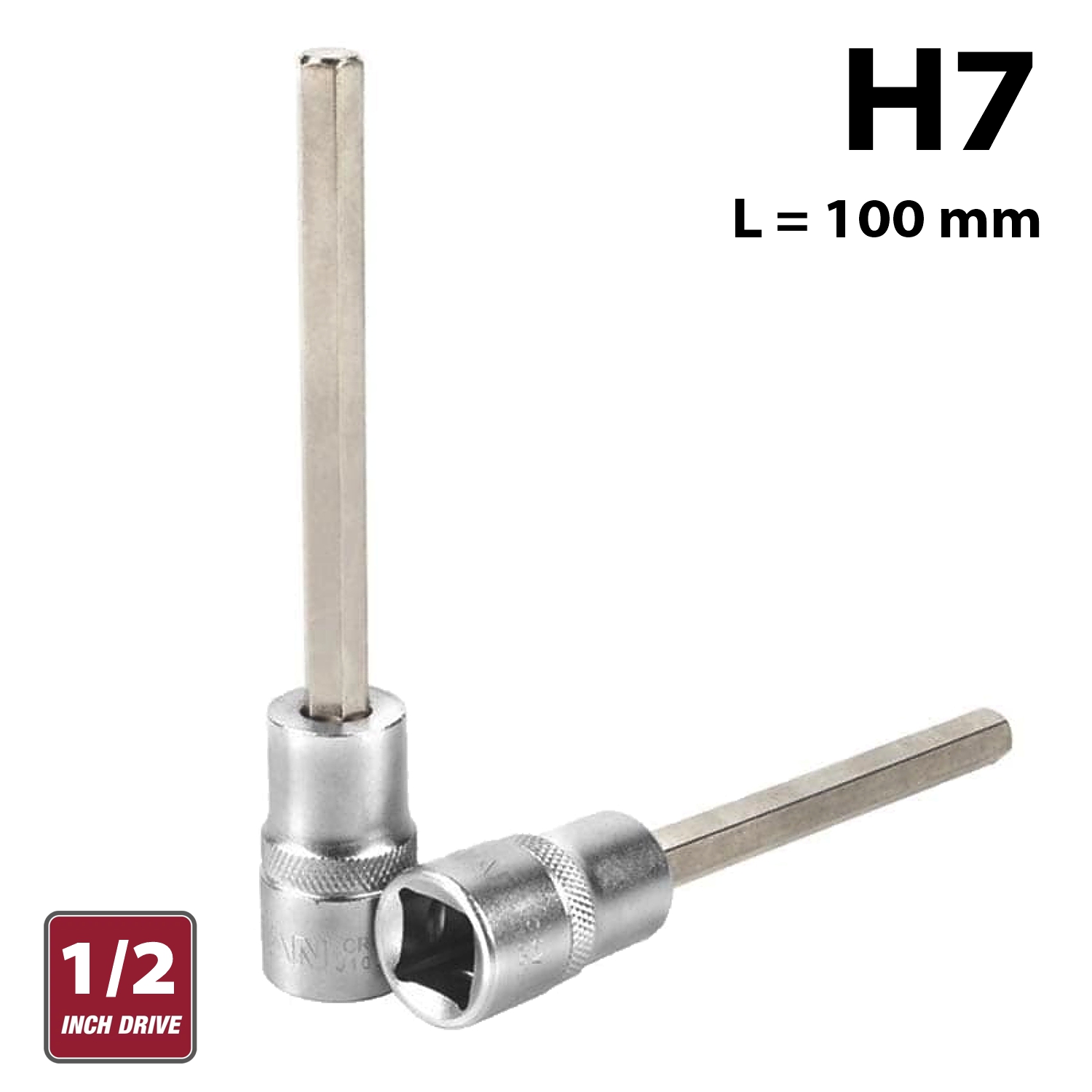 1/2 Inch Drive H7 x 100mm Hex Allen Bit Socket