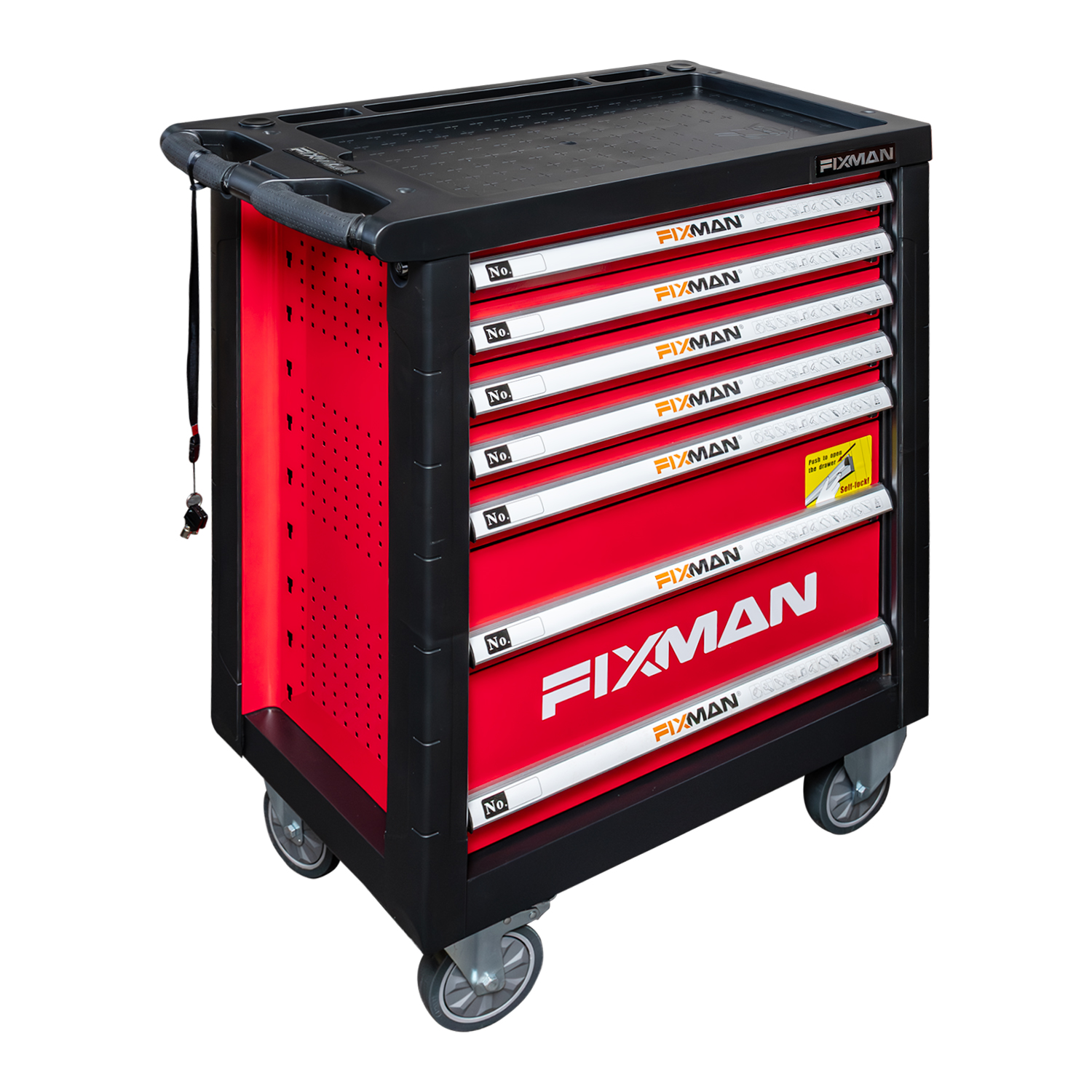 Fixman Classic Line 7-Drawer Roller Cabinet with 133-Piece Mechanics Tool Set