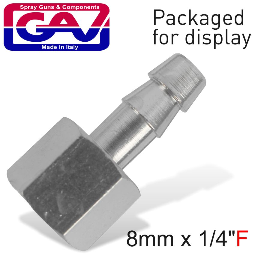 Hose Adaptor 8mm X 1/4'female Packaged