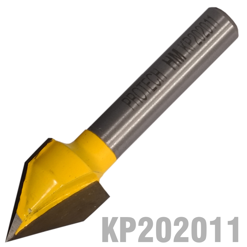 V-Groove X 5/8' Degree 1/4' Shank