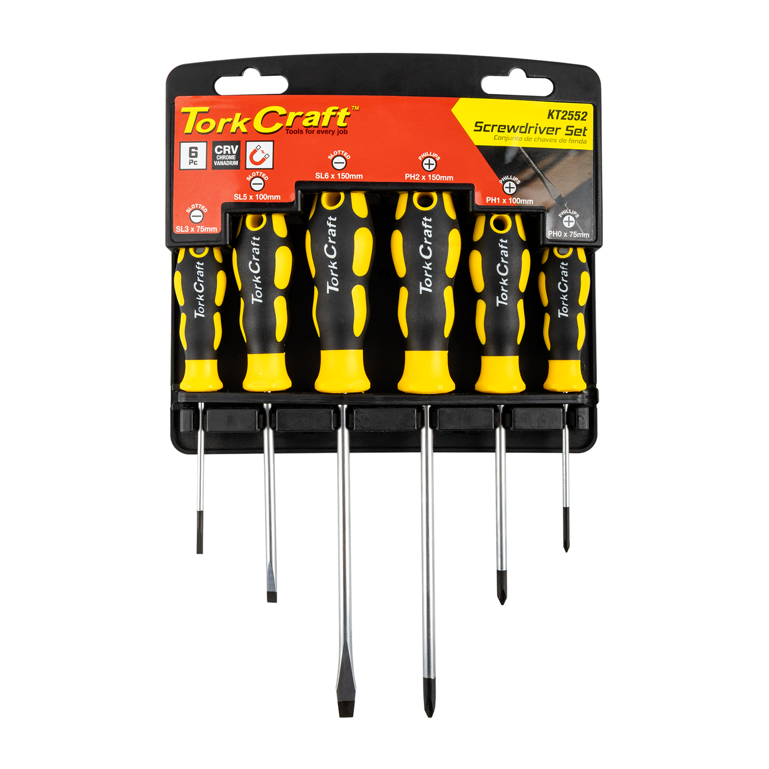 6pc Screwdriver Set With Wall Mountable Rack Ph Sl