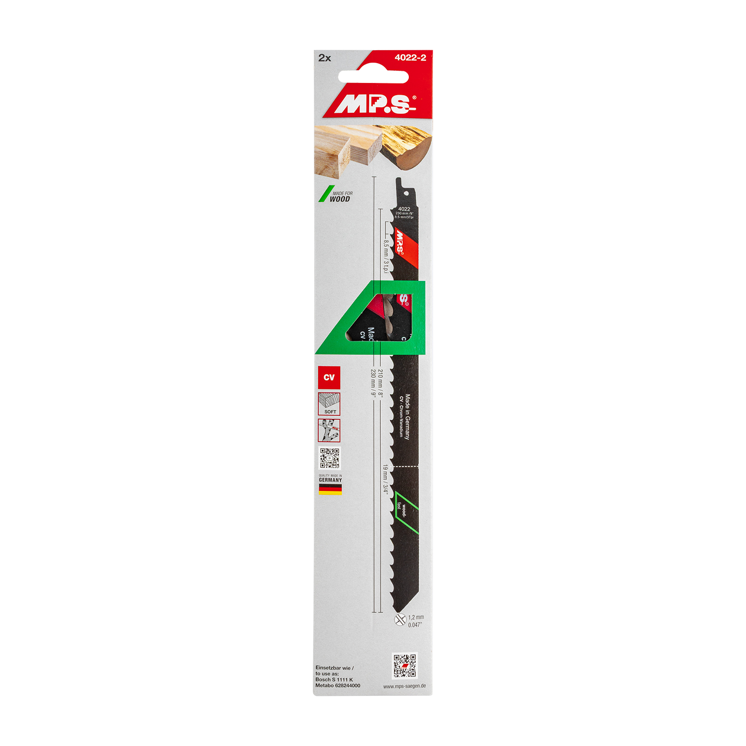 Sabre Saw Blade Soft Wood, Const And Firewood 230mm 3 Tpi