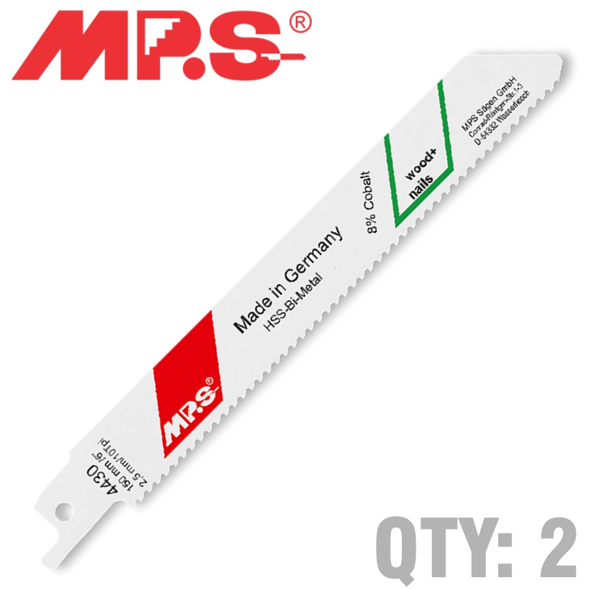 Sabre Saw Blade 10tpi X Metal 2/Pk