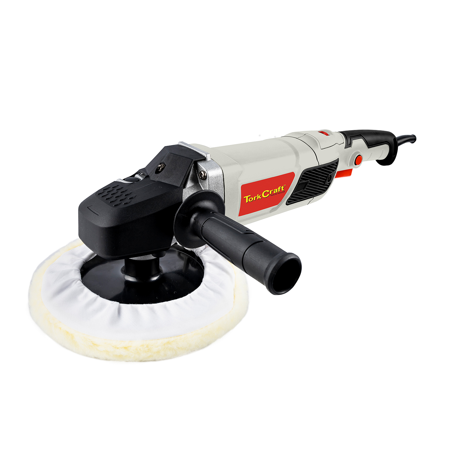Tork Craft POL06-2G 1500W 180mm Polisher with Backing Pad, Wool Bonnet, Auxiliary and D-handle