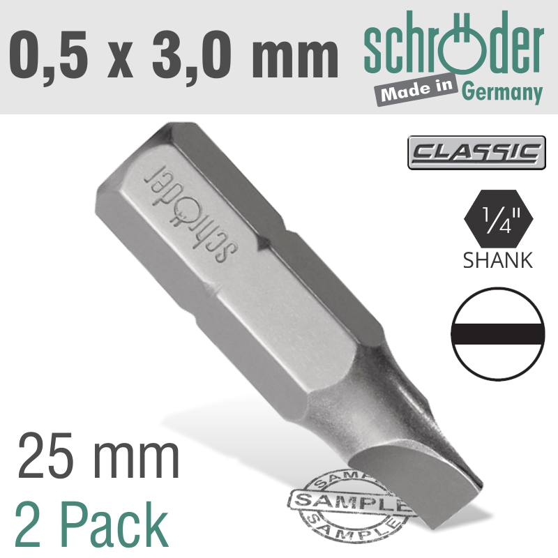 Slotted Bit 25mm 2cd