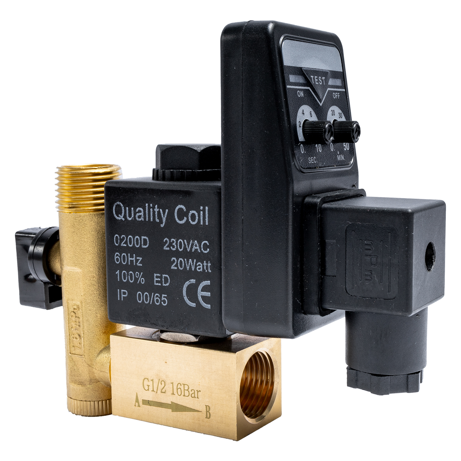 Comp. Auto Drain Valve Solenoid 220v Brass