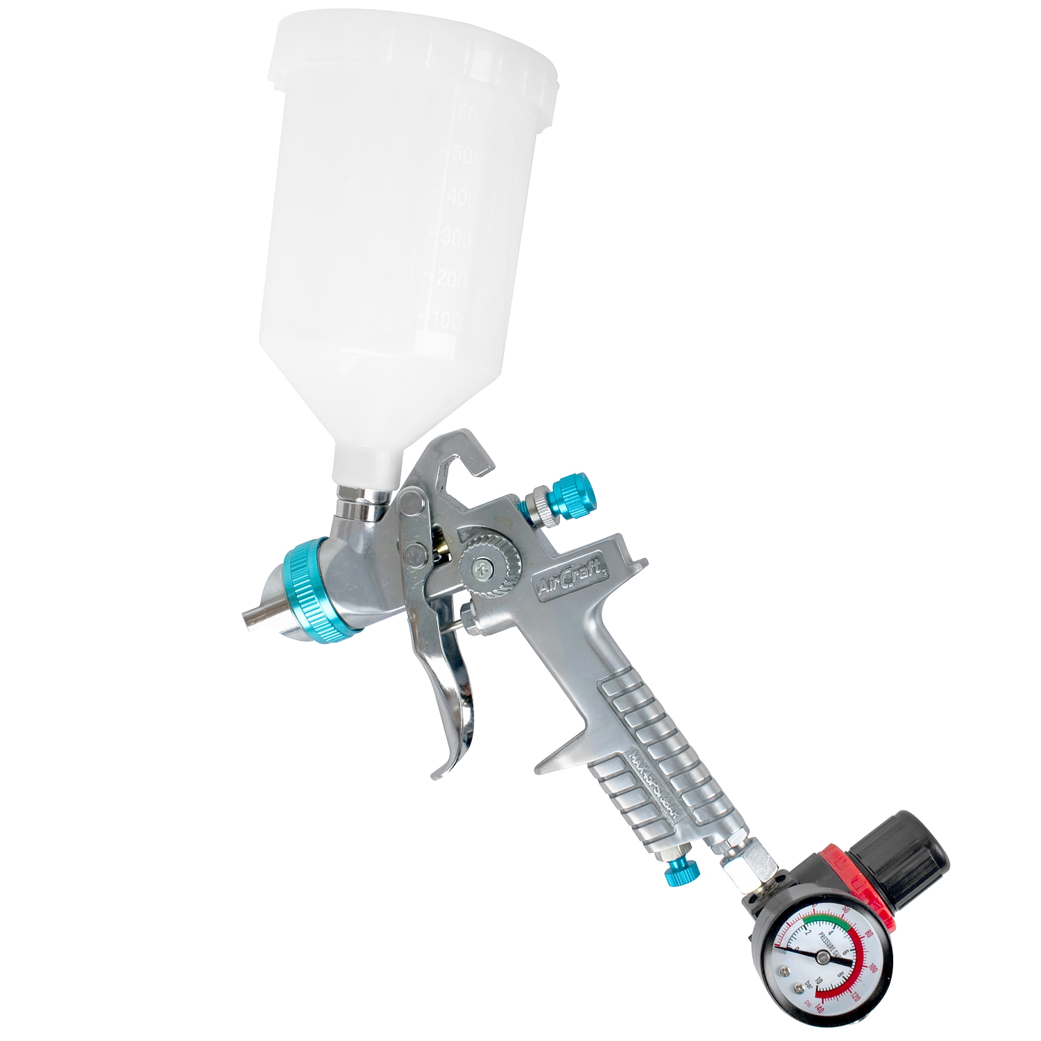 Spray Gun Hvlp 1.4mm Nozzle With Spare 1.7mm Nozzle Kit And Regulator