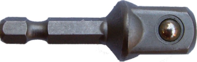 Socket Adaptor 1/4'M Sq X Hex Shank Bulk