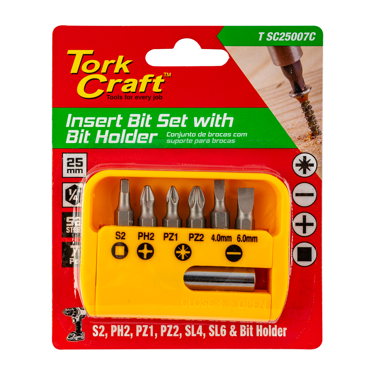 S/d Insert Bit Set 25mm 7pce