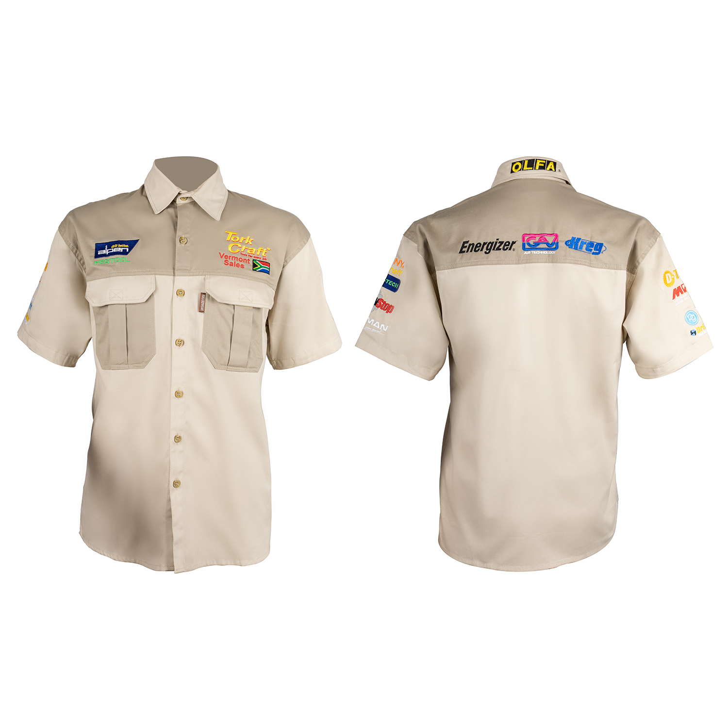Vermont Mens Bush Shirt Khaki 100% Cotton Large