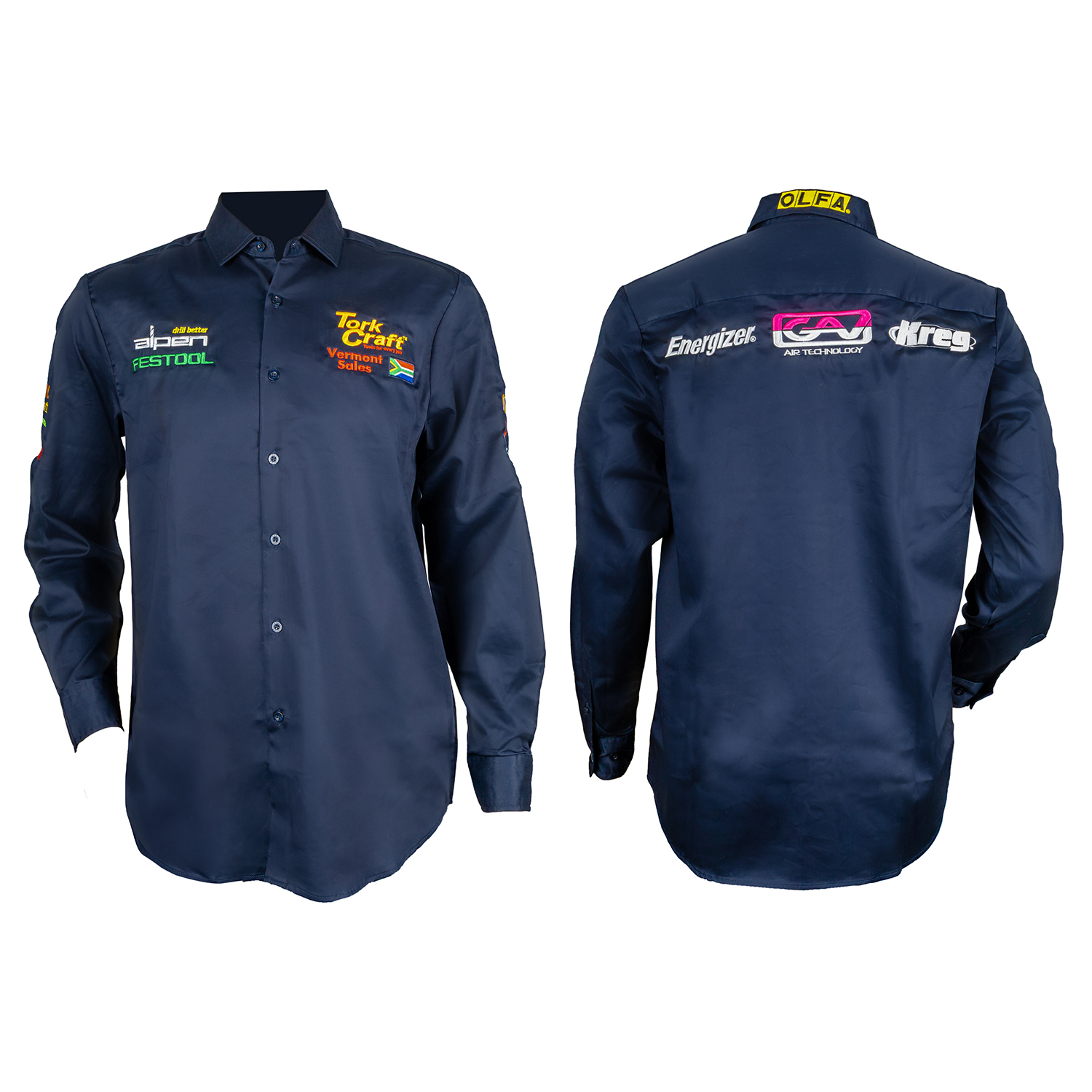 Vermont Mens Cotton Shirt Navy Blue Small - Long Sleeve