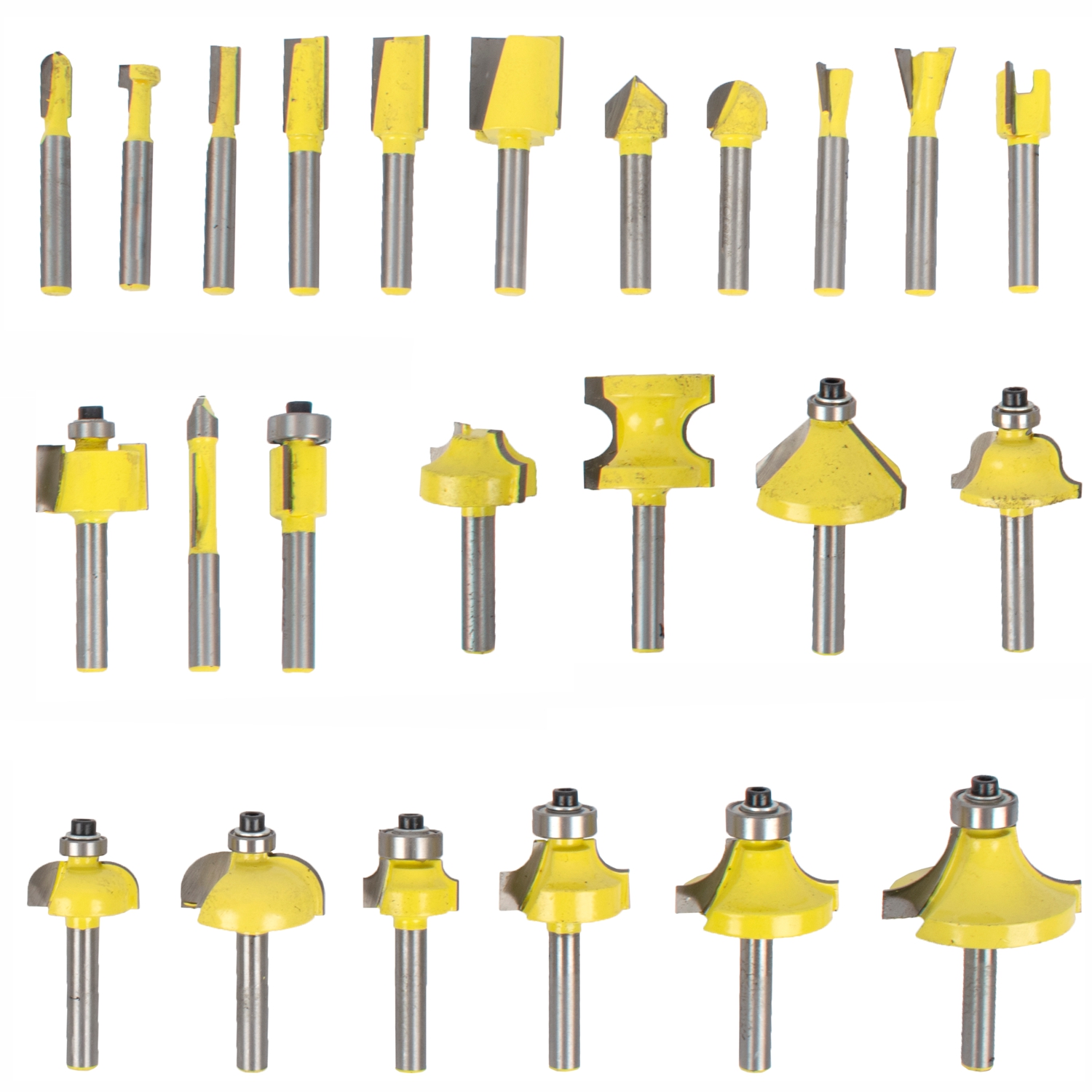 Router Bit Set 24pc Alum.case 1/4'
