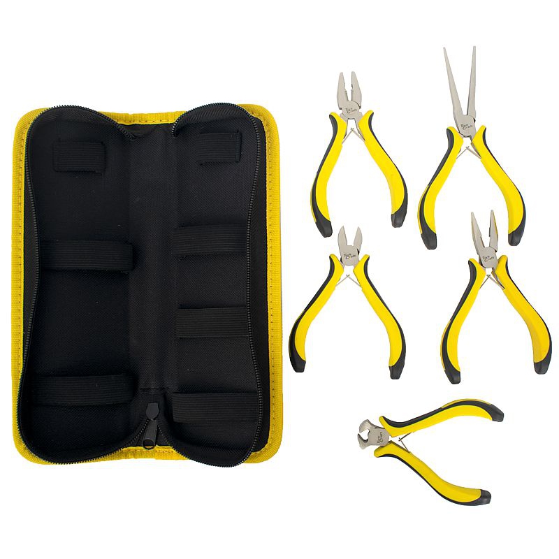 Tork Craft TC603005 5pc Mini Plier Set With Carry Bag Micro