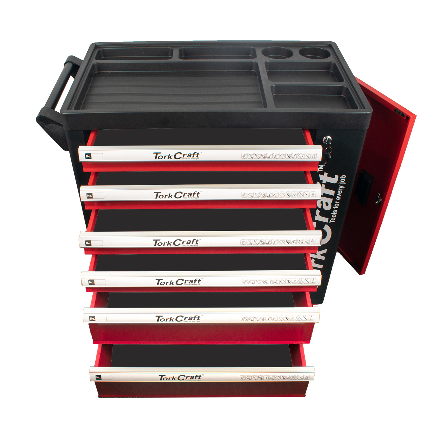 Tork Craft Empty 6-Drawer Roller Tool Trolley Cabinet on Castors TC620060
