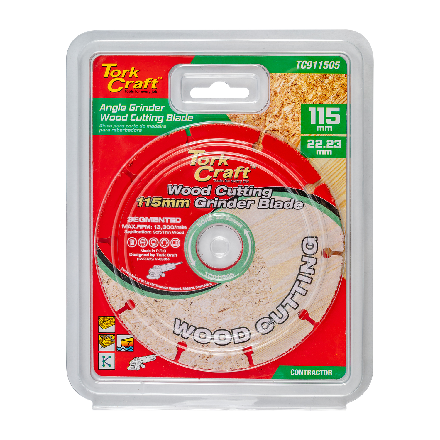 WOOD CUTTING BLADE 115MM X 22.23MM ANGLE GRINDER