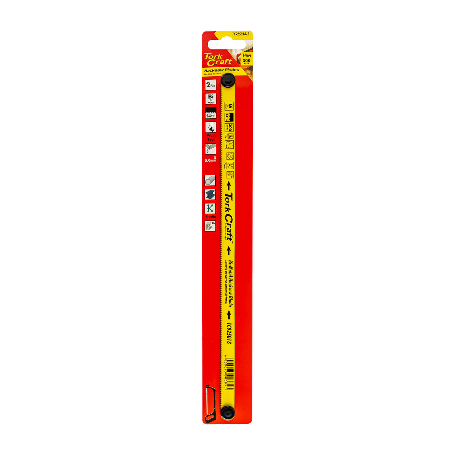 2pc Hacksaw Blade Bi-Metal Hanging Card