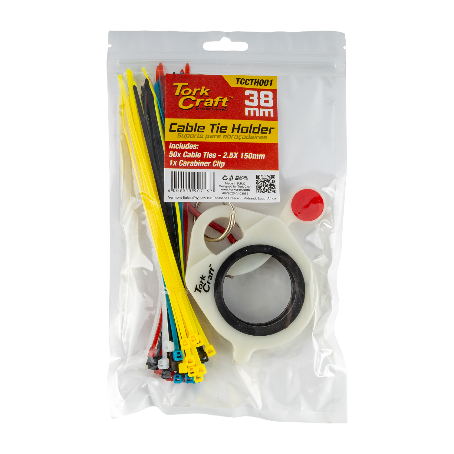 Cable Tie Holder 38mm & Car. Clip Lumin Mat. 50pc Ass. Cabl