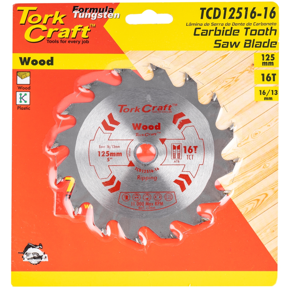 Blade Tct 125 X 16t General Purpose Wood