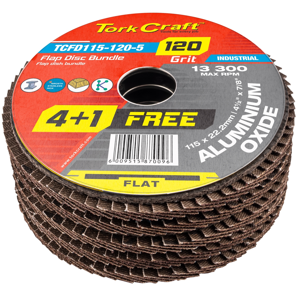 Flap Sanding Disc 115mm 4+1 Free A/O