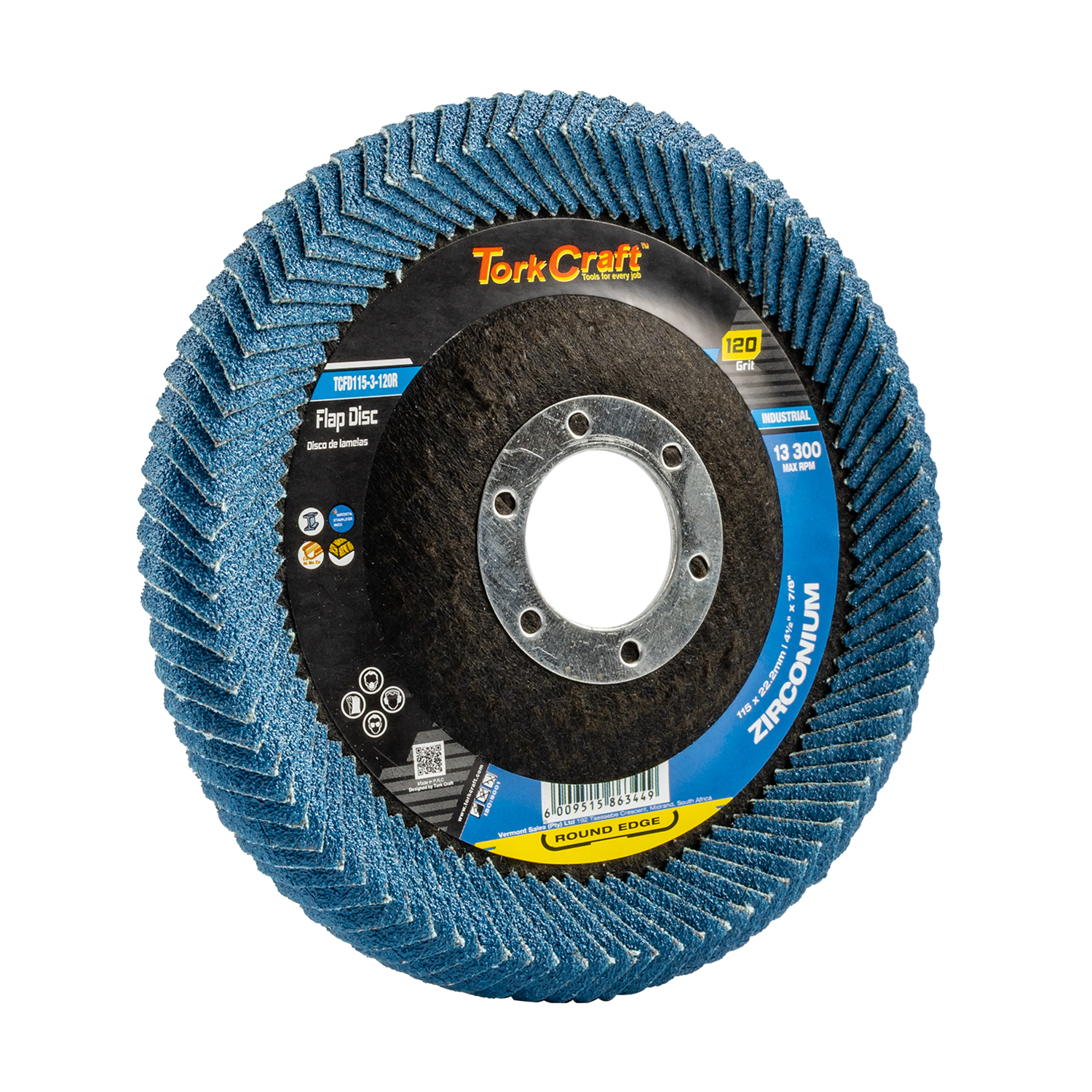 Flap Disc Round Edge Zirconium 115mm Grit Flat