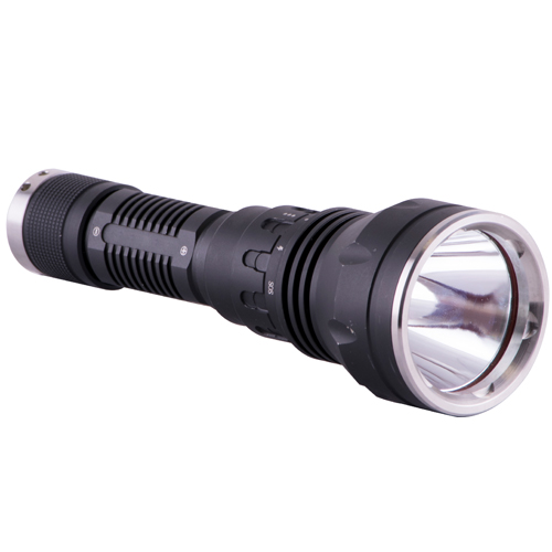 Torch Led Alum. Blk Use 2 X Cr123a Or 18650 Batteries Flash