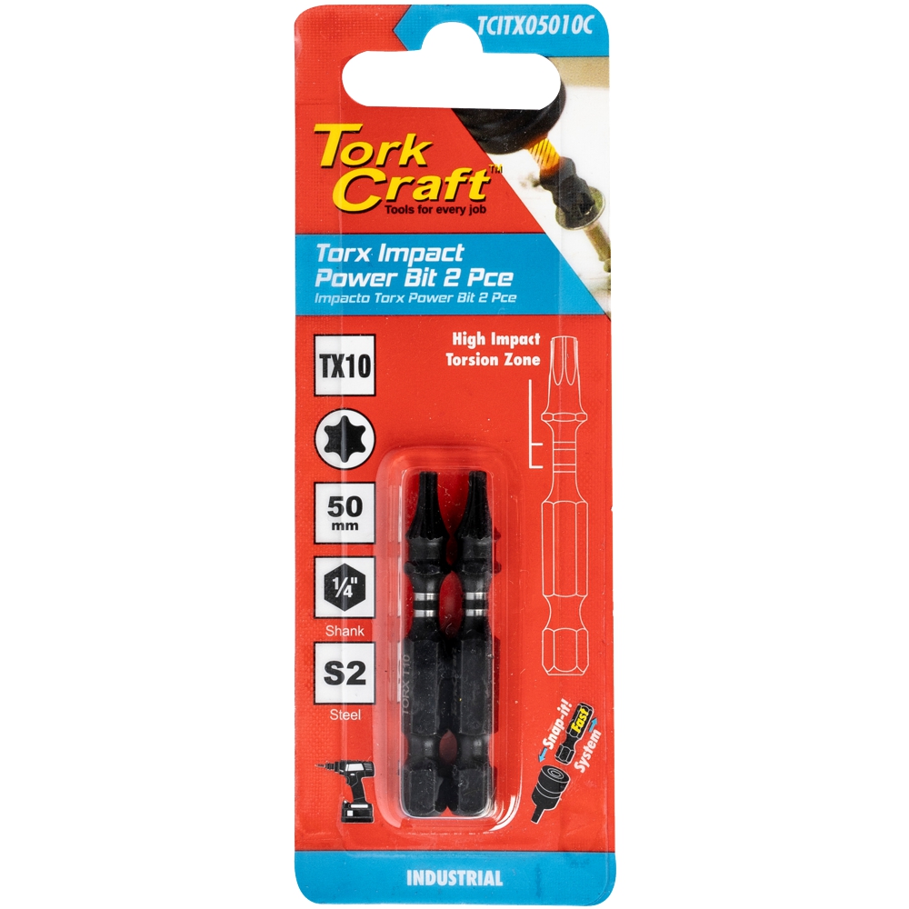 Torx Tx Impact Power Bit 50mm 2pc Carded