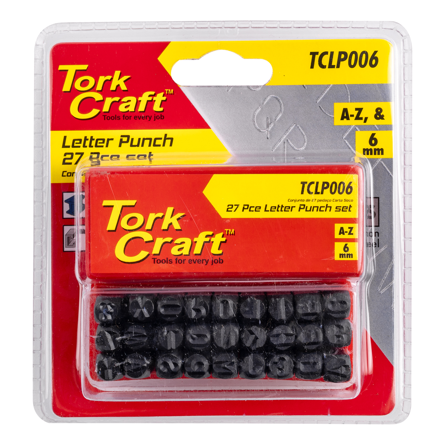 Letter Punch Set (A-Z) Lower Case 27pc Black Finish