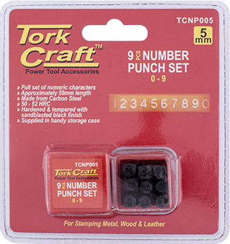 Number Punch Set (0-9mm) Black Finish