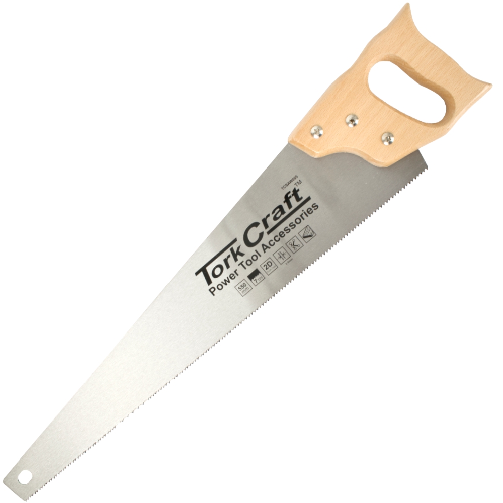 Hand Saw 550mm 7tpi 0.9mm Temp. Blade Wood Handle