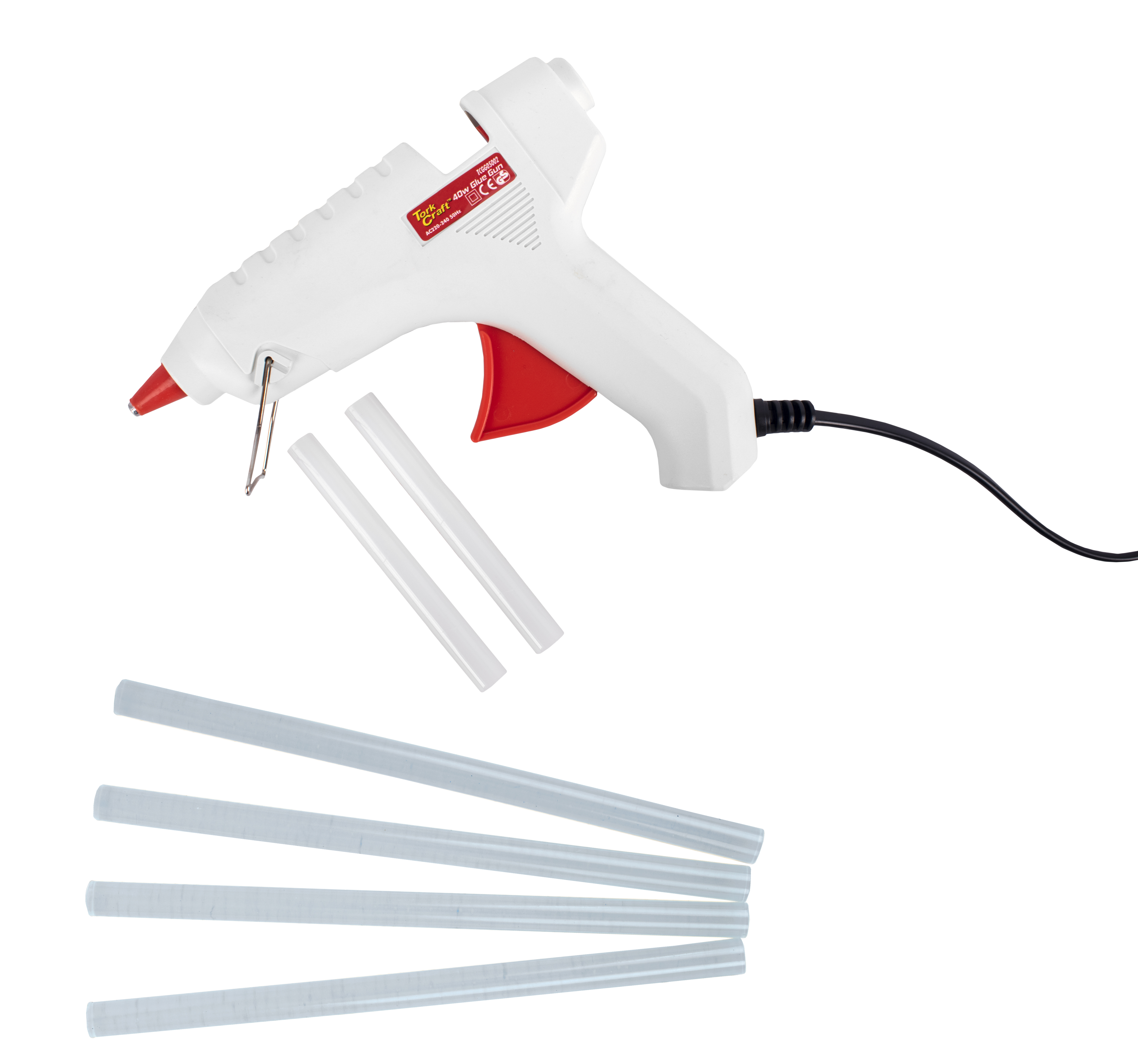 Glue Gun 40w 11mm Tcgg05002 C/w Glue Stick 11 X 200mm 12pc Tcgs11200-0