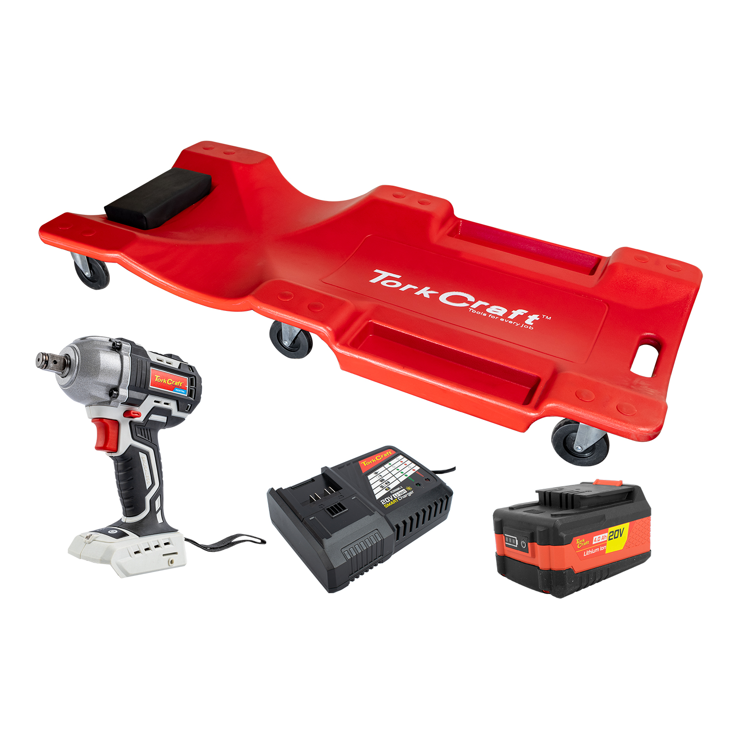 Imp. Wrench 450nm 4.0ah Bat Smart Charger Plastic Creeper Combo